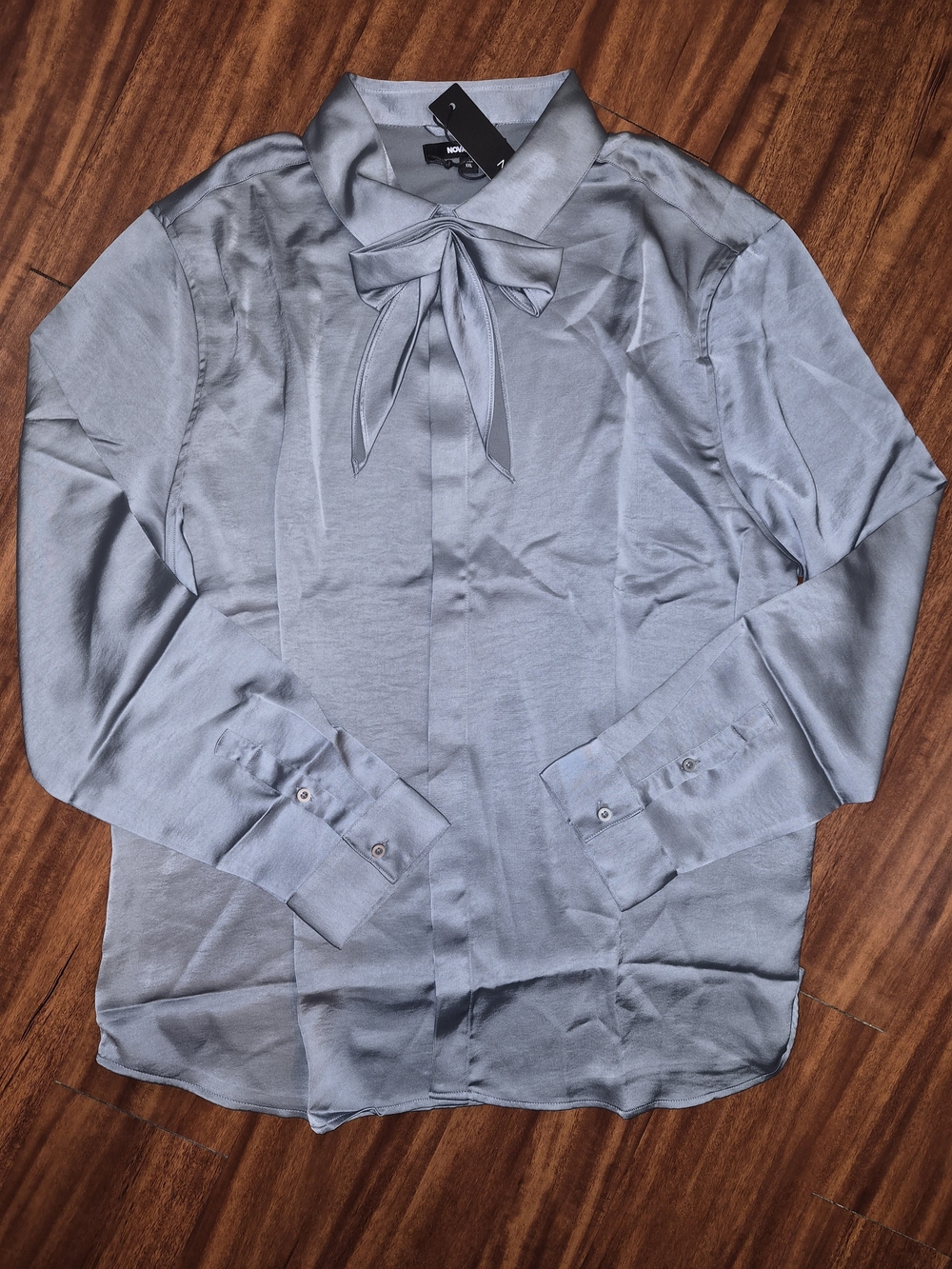 Men’s Long-Sleeve Dress Shirt with Neck Tie in Light Blue